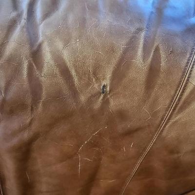 Brown leather sectional