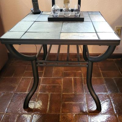 Lot of 3 slate top tables