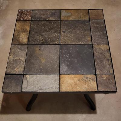 Lot of 3 slate top tables