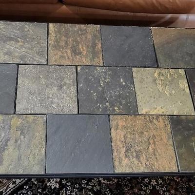 Lot of 3 slate top tables