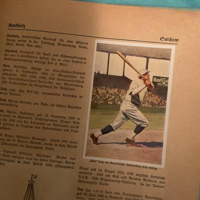 Old 1932 Sanella Sports Book Containing a real Babe Ruth baseball card