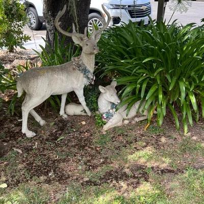 Pair of Deer Yard Statues