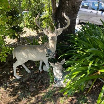 Pair of Deer Yard Statues