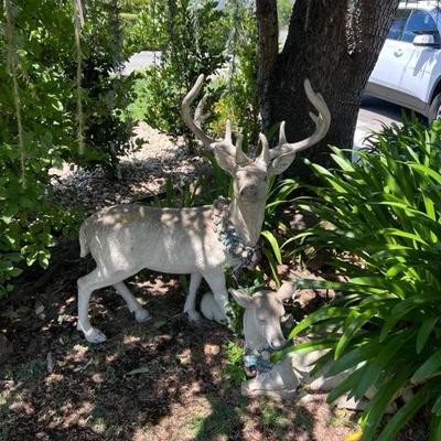 Pair of Deer Yard Statues