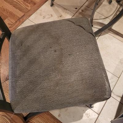 Metal and glass table with 6 chairs
