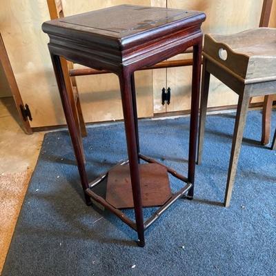 Antique Quilt Rack and 2 Small Tables