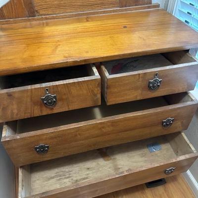 Vintage Mission Style Dresser with Mirror