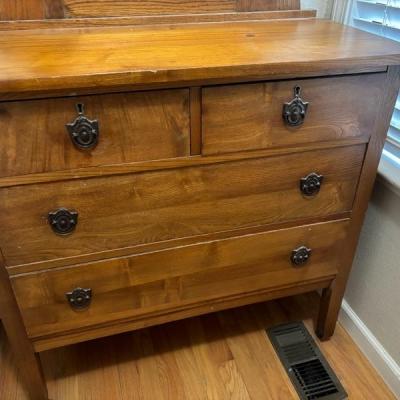 Vintage Mission Style Dresser with Mirror