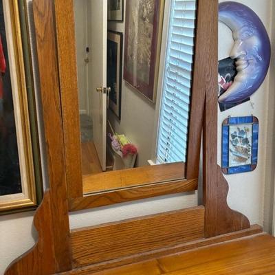 Vintage Mission Style Dresser with Mirror