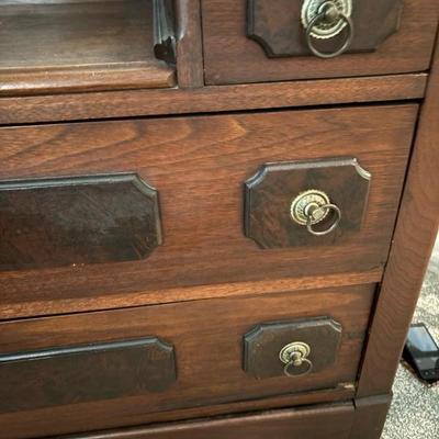 Antique Ornate Dresser with Mirror