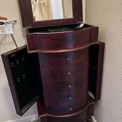 Large Floor Standing Jewelry Chest