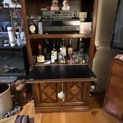 Vintage Cabinet with Bar Shelf