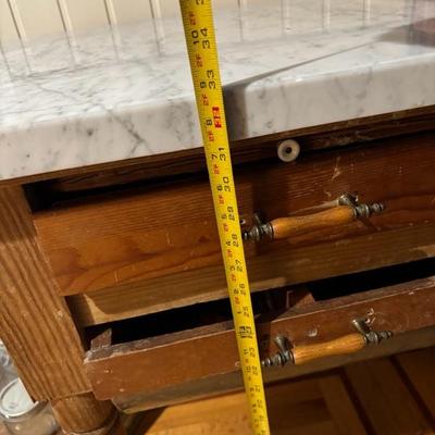 Antique Flour Bin with Marble Top