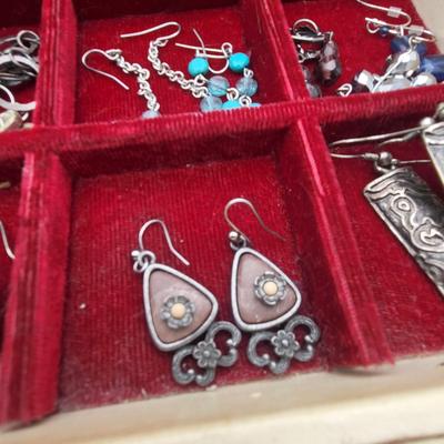 Vintage Jewelry Box & All The Fashion Jewelry Inside