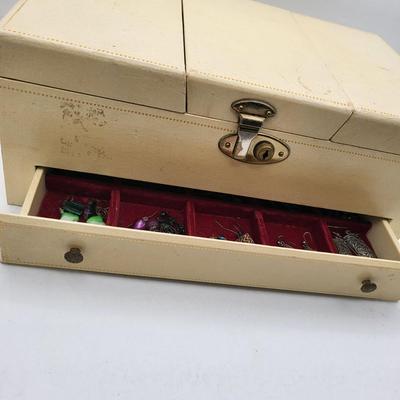 Vintage Jewelry Box & All The Fashion Jewelry Inside