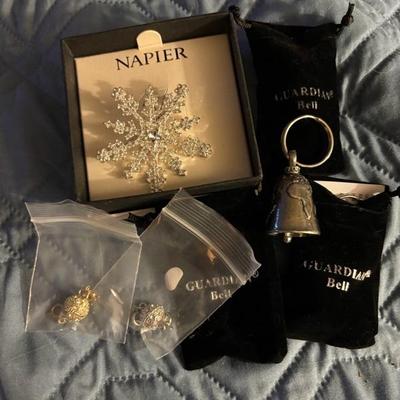 Napier Snowflake Broach and Silver Bells