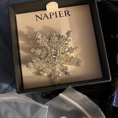 Napier Snowflake Broach and Silver Bells
