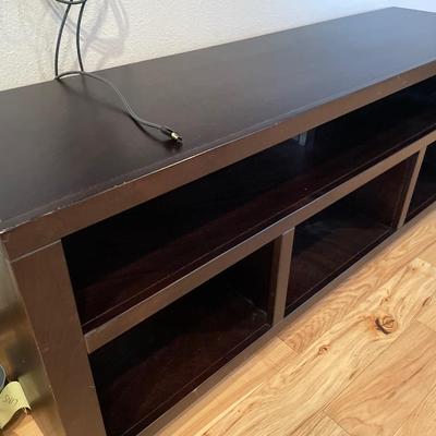 Dark wood tv stand