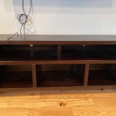Dark wood tv stand