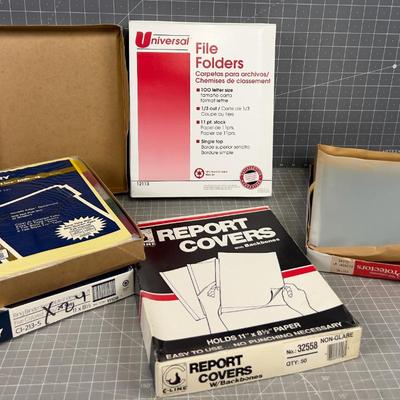 Office Stuff; File Folders, Index & Report Covers