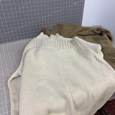 2- 1/4 Zip Polo Ralph Lauren Linen/Cotton Sweaters XL  