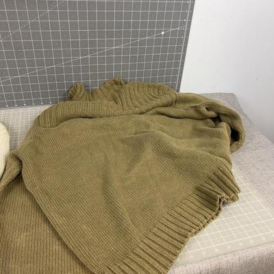 2- 1/4 Zip Polo Ralph Lauren Linen/Cotton Sweaters XL  
