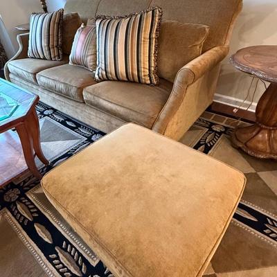 Gorgeous like new Mitchell Gold and Bob Williams sofa with matching ottoman