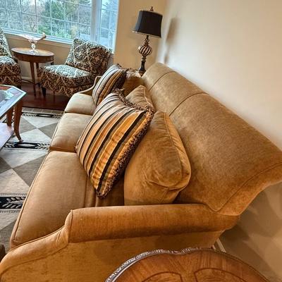 Gorgeous like new Mitchell Gold and Bob Williams sofa with matching ottoman