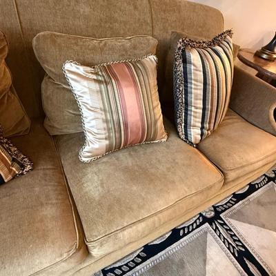 Gorgeous like new Mitchell Gold and Bob Williams sofa with matching ottoman