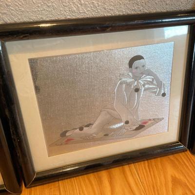 Vintage PIERROT clown foil art
