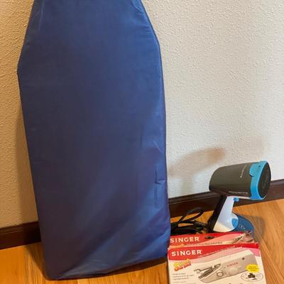 Steamer, sewer and portable ironing board