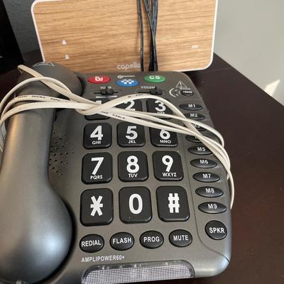 Capello clock and large button telephone