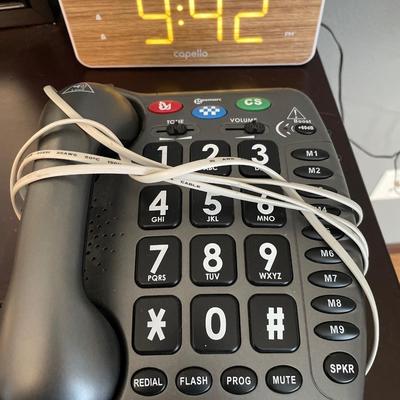 Capello clock and large button telephone