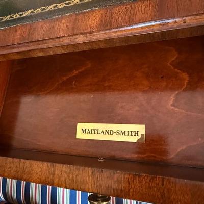 Most amazing Scarborough Maitland Smith game table with four chairs