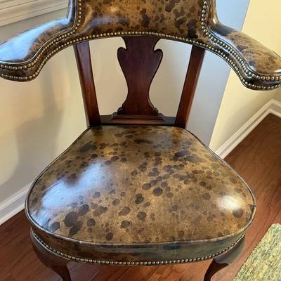 Beautiful accent chair with leather and nailheads