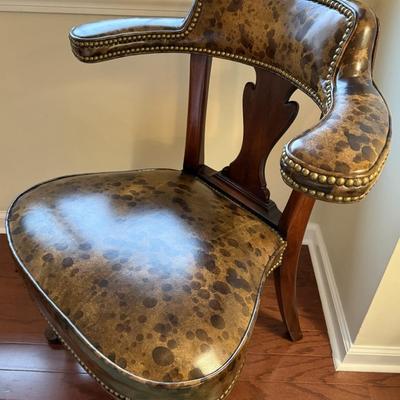 Beautiful accent chair with leather and nailheads