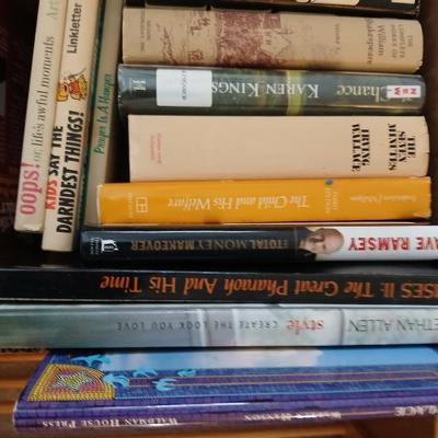 Mostly hardback books, Colorado book, Yearbook, and great stories by wonderful authors with book racks
