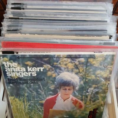 Short crate with remainder of LP Albums (1) 30+ records!