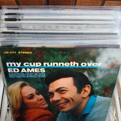 Short crate with remainder of LP Albums (1) 30+ records!