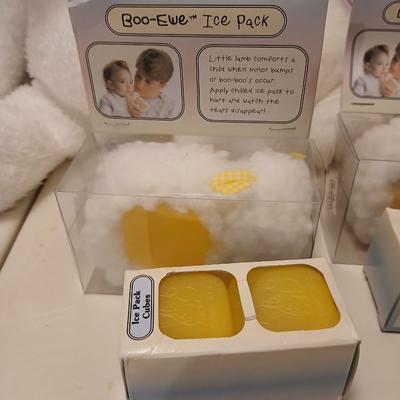 Feel better stuffed animals with two adorable boo-ewe Icepacks for toddlers with extra cubes