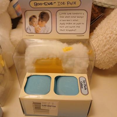 Feel better stuffed animals with two adorable boo-ewe Icepacks for toddlers with extra cubes