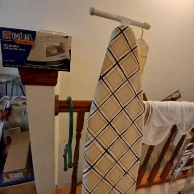 Ironing board with Iron and net bags for fragile laundry