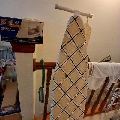 Ironing board with Iron and net bags for fragile laundry