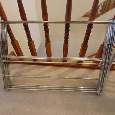 Chrome laundry drying rack and another rack for suitcases?