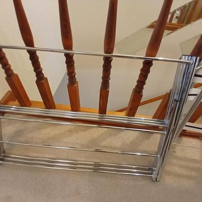 Chrome laundry drying rack and another rack for suitcases?
