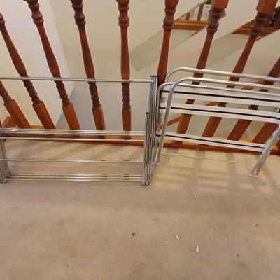 Chrome laundry drying rack and another rack for suitcases?