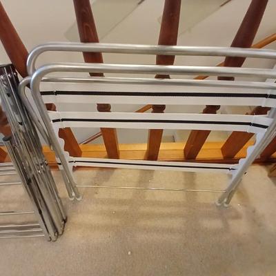 Chrome laundry drying rack and another rack for suitcases?
