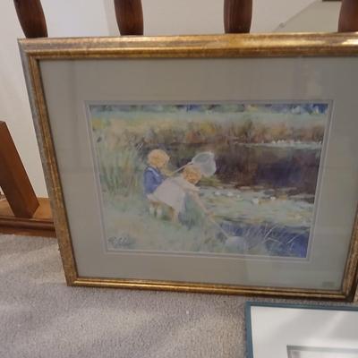 Three framed wall art Kids in nature