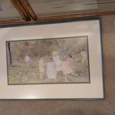 Three framed wall art Kids in nature