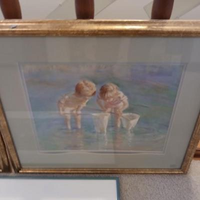 Three framed wall art Kids in nature